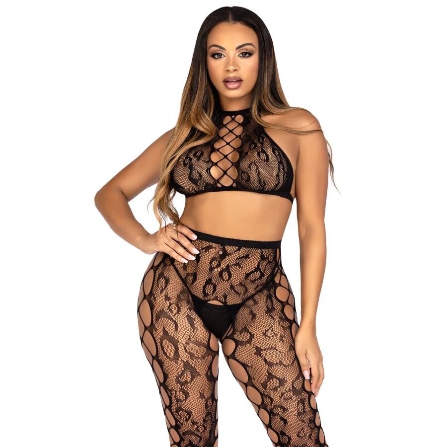 Leg Avenue Sets-89372 Top Crop și Colanți fără Șezut Negri - One 1 img 221246 a46d0a0686ce65c4889958a07cf9f7ba 1