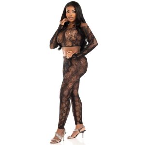 Leg Avenue Sets-89373 Python Crop Top si Colanți fără Picioare 8 Leg Avenue Sets-89373 Python Crop Top si Colanți fără Picioare - imagine 3