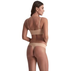 BYE-BRA-Tanga Invizibil Set 2 Buc Bej & Negru, S-XXL - imagine 6