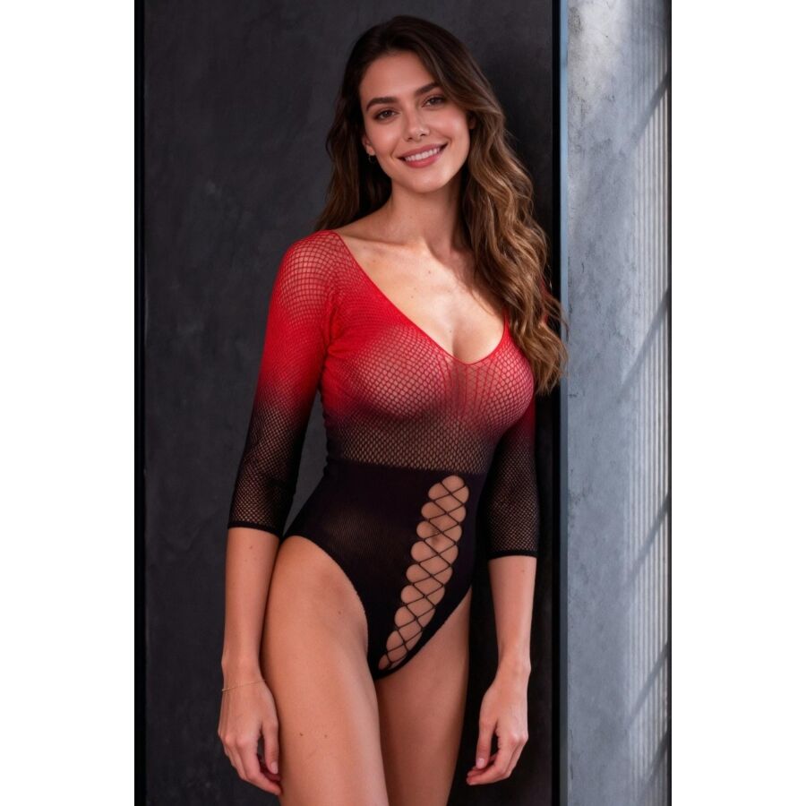 Passion Woman Bodystockings-BS118 Bodystocking Mesh Negru si Roșu 2 img 223366 135ae3a7be563bef82f5dc3ceb6c2a0a 1