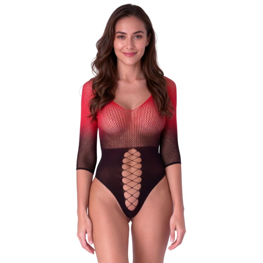 Passion Woman Bodystockings-BS118 Bodystocking Mesh Negru si Roșu 1 img 223367 d3ec65e441e3bc8955045418e8be0be8 1