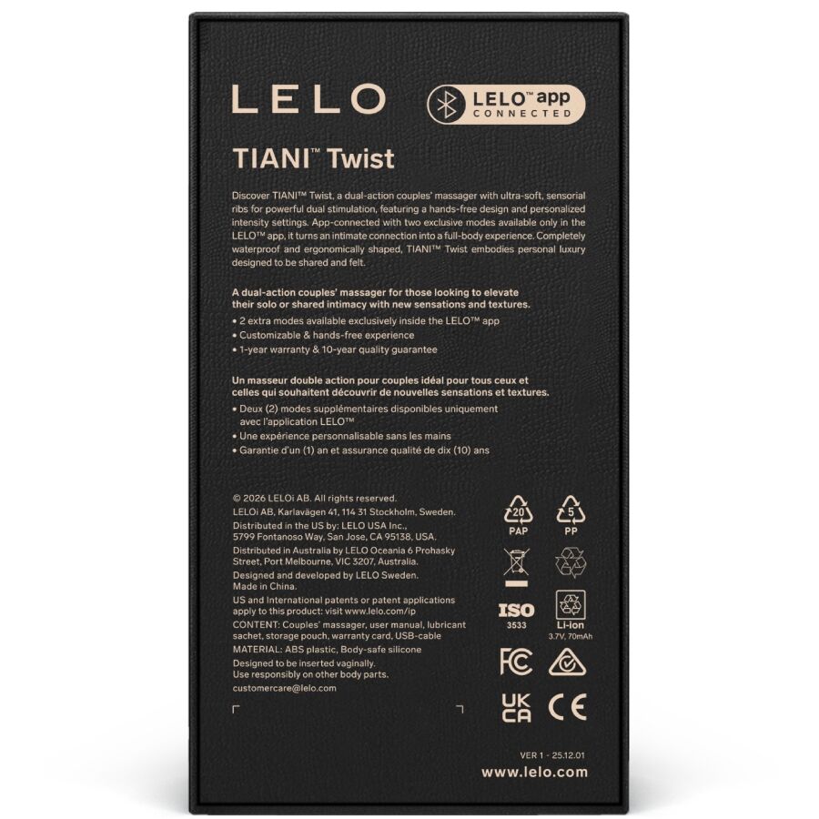 Lelo-Tiani Twist Vibrator pentru Cuplu Foam-Silicon, 12 Trepte 2 img 223789 91c9af17c4dd57fb4b4fc123e3681181 1