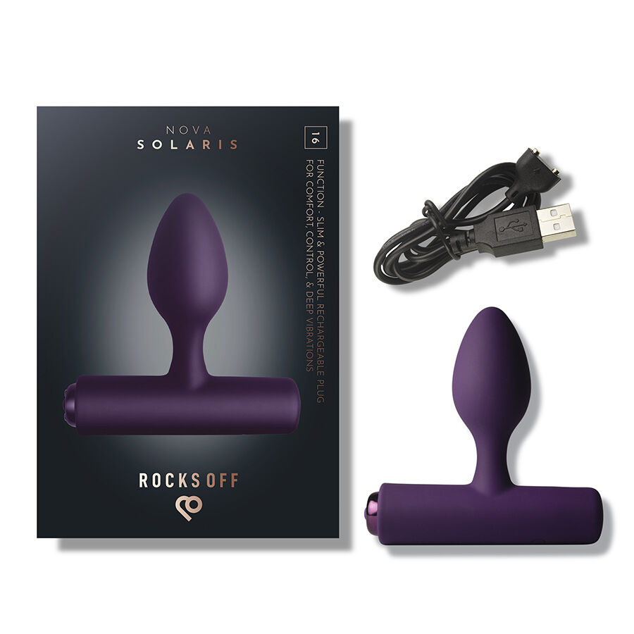 ROCKS-OFF - Nova Solaris Plug Anal Subțire Reîncărcabil 16 Funcții, Negru/Violet 8 img 224741 d39494a64ae18e01ad4f6b5fc0c645f6 1