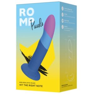 Romp-Piccolo Dildo din Silicon cu Ventuză Tricolor 14 cm-Ventuza - imagine 8