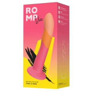 Romp-Dizi Dildo din Silicon Tricolor, 18 cm-Waterproof, Ventuza - imagine 5