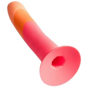 Romp-Dizi Dildo din Silicon Tricolor, 18 cm-Waterproof, Ventuza - imagine 3