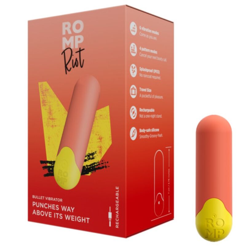 Romp-Riot Bullet Vibrator Multifuncțional Portocaliu + Galben 7 img 225360 1e09321a24f90b09710425d380d5ec96 1