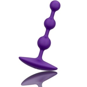 Romp-Amp Perle Anale Flexibile din Silicon 12,5 cm Mov - imagine 4