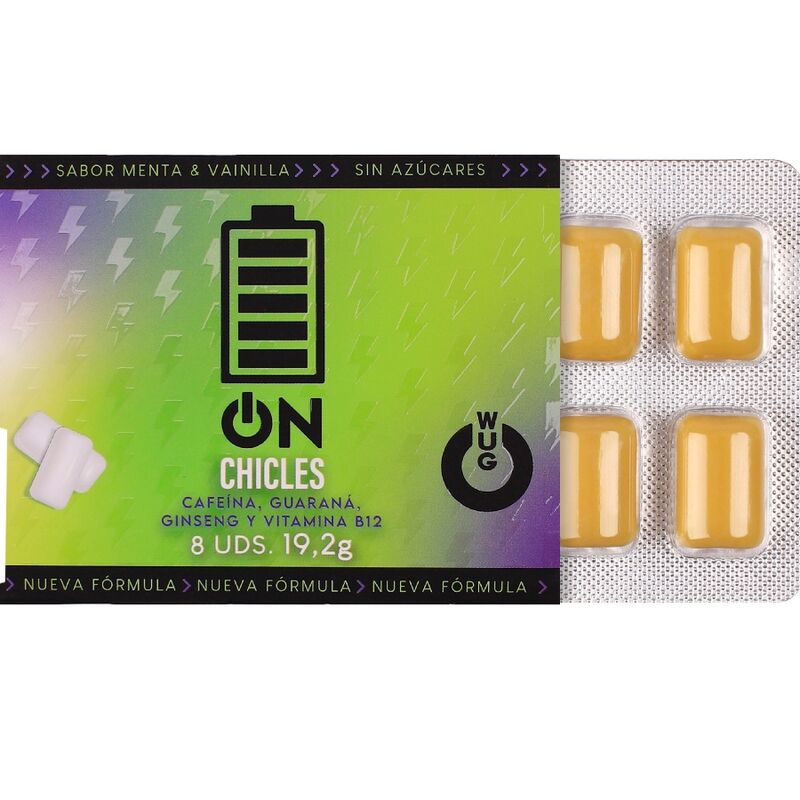 Wug Gum-On Guma Funcțională cu Cafeină și Guaraná, Aromă Mentă 3 img 226490 fe75a7d9375fb4751eebb0cac6b86f4c 1