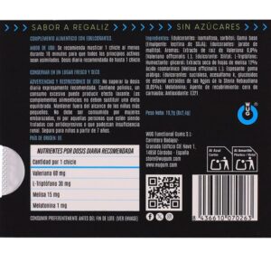 WUG - Off Gumă Funcțională cu Melatonină și Valeriană, Aromă Regaliz Blister 8 Uds 7 WUG - Off Gumă Funcțională cu Melatonină și Valeriană, Aromă Regaliz Blister 8 Uds - imagine 3