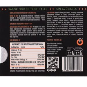 WUG Solar - Gumă Masticabilă Funcțională cu Vitamine și Zinc, Gust Fructe Tropicale - Blister 8 Uds - imagine 4