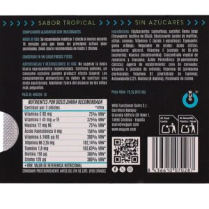 WUG - Multivit Gumă Mestecabilă Multivitaminică Aromă Tropicală, Blister 8 Uds - imagine 3