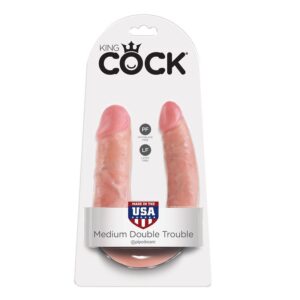 King Cock-Dildo Dublu de Penetrare 13.9 cm Natural-Waterproof 9 King Cock-Dildo Dublu de Penetrare 13.9 cm Natural-Waterproof - imagine 4