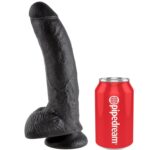 King Cock-22.9 cm (9'') Penis Realist Negru-Ventuza 147 img 29635 c7f42cb064f843ca340f995d7ce54012 1