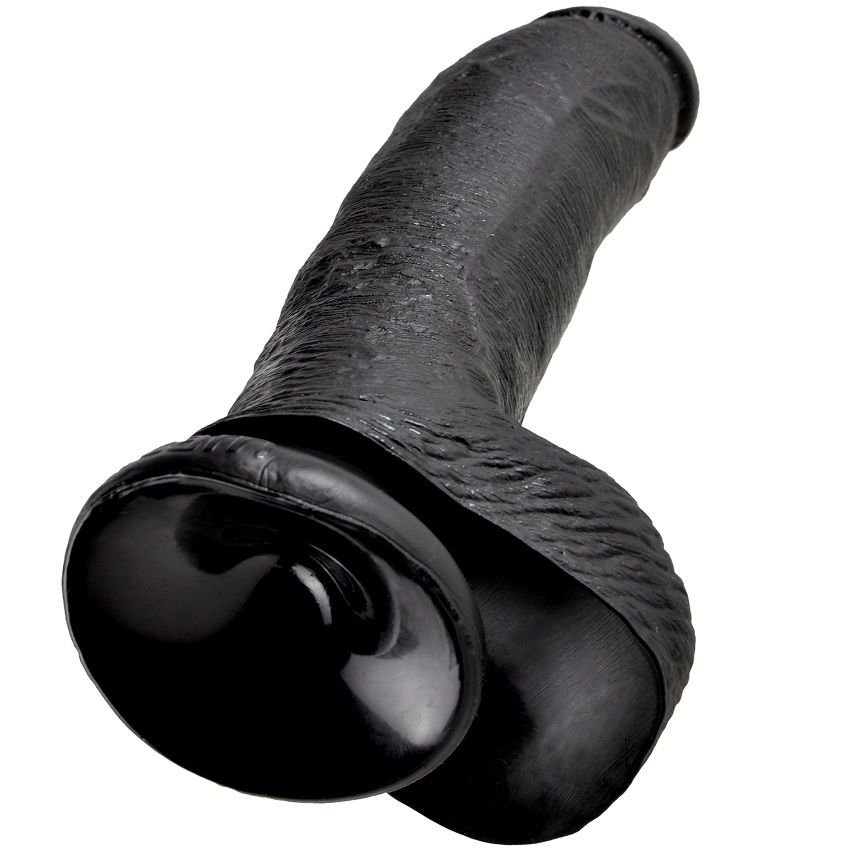 King Cock-22.9 cm (9'') Penis Realist Negru-Ventuza 2 img 29637 342bf9662fd7c97c4d931e523d925f23 1