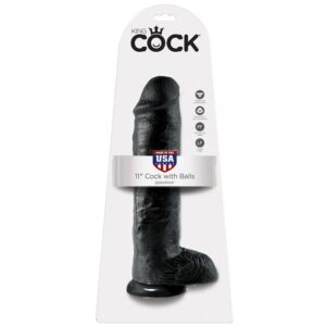 King Cock-11 Inci Dildo Realist Negru 28 cm-Ventuza - imagine 5