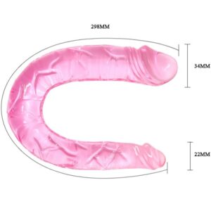 Baile Dildos-Dildou Dublu Double Dong Roz-TPR, Waterproof 8 Baile Dildos-Dildou Dublu Double Dong Roz-TPR, Waterproof - imagine 3