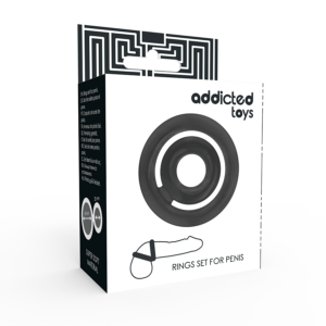 Addicted Toys - Potenz - Inel C pentru Penis Negru - imagine 3