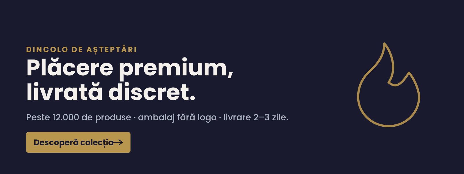 Plăcere premium, livrată discret. Peste 12.000 de produse, ambalaj fără logo, livrare 2-3 zile.