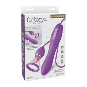 Fantasy For Her - Ultimate Pleasure Max Suction Hose With Stimulating Tongue Purple, Total Length 22.9 cm, Hose Length 78.7 cm - imagine 4
