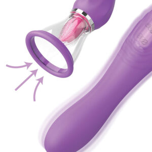 Fantasy For Her - Ultimate Pleasure Max Suction Hose With Stimulating Tongue Purple, Total Length 22.9 cm, Hose Length 78.7 cm - imagine 3