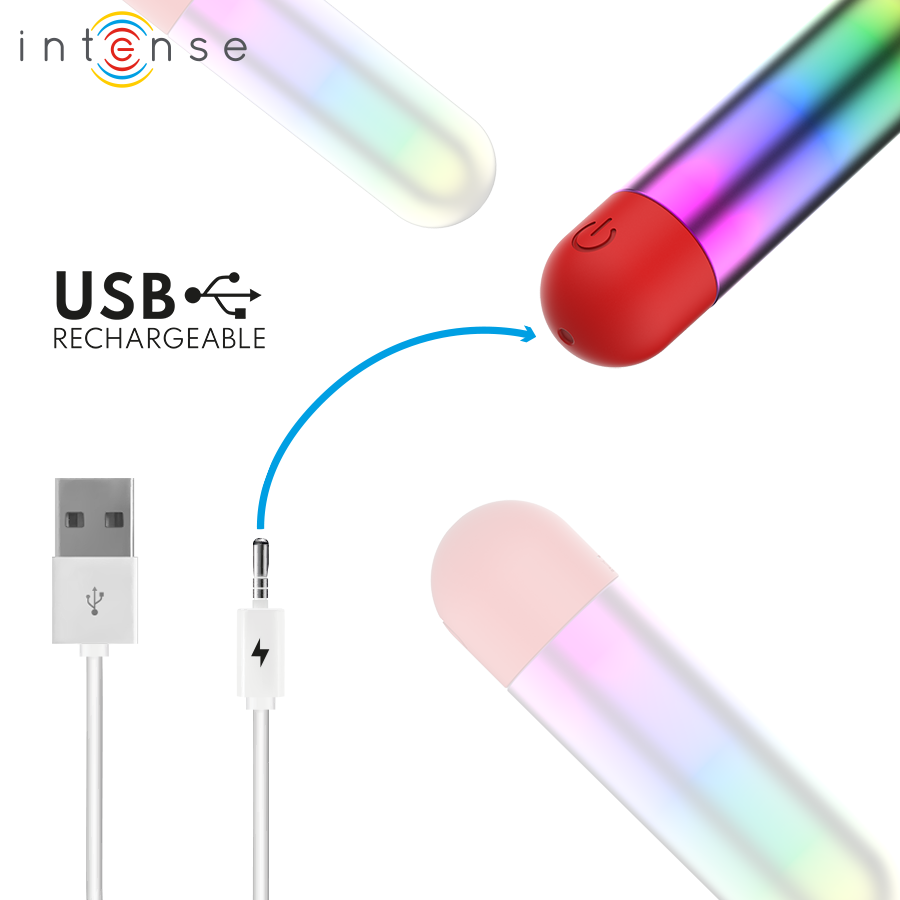 Intense Fun Toys-Debbie Rainbow Clitoris Vibrating Bullet 70 x · Vibratoare (imaginea 5)