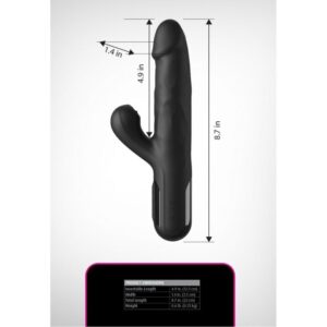 Fetish Fantasy Series - Sonix Silicone Thruster Rabbit Vibrator Black 23 CM - imagine 5