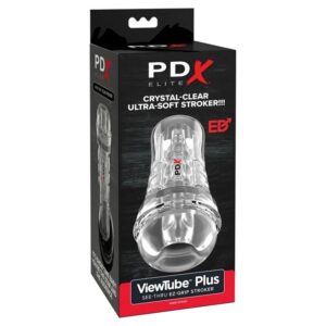 PDX Elite - ViewTube Plus See-Thru EZ-Grip Transparent Stroker 21 cm - imagine 3