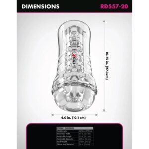PDX Elite - ViewTube Plus See-Thru EZ-Grip Transparent Stroker 21 cm - imagine 4