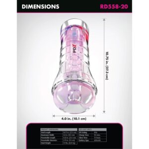 PDX Elite - Viewtube XXL LED Transparent Stroker 27.3 CM 9 PDX Elite - Viewtube XXL LED Transparent Stroker 27.3 CM - imagine 4