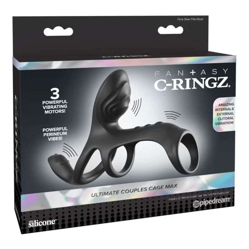 Fantasy C-ringz-Ultimate Couples Cage Max Vibrating Cock Ring 3 Fantasy C-ringz-Ultimate Couples Cage Max Vibrating Cock Ring — PIPEDREAMS · Inele & Mansoane Penis (imaginea 3)