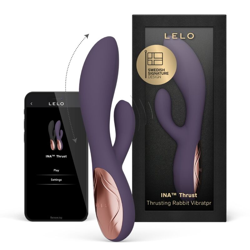 Lelo-Ina Thrust Rabbit Vibrator Purple-Silicon, Reincarcabil, App