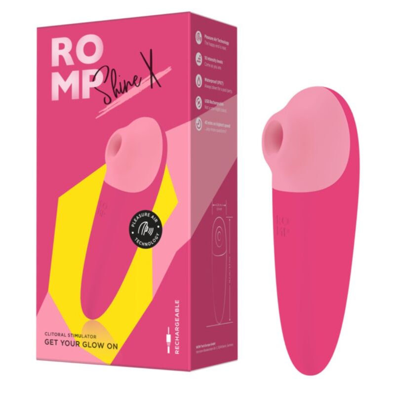 Romp-Shine X Sucțiune Clitorală 10 Niveluri Roz-Silicon, 10 Trepte 10 img 227054 4adf542ec9a5d856851ffdc8c52d5d99 1