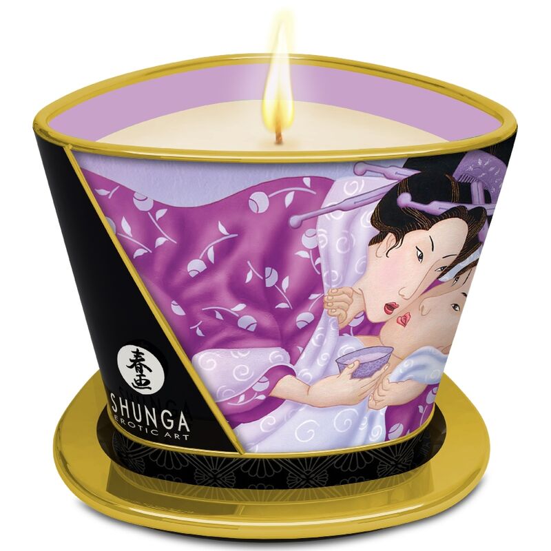 Shunga Lumânare de Masaj – Lavandă 170 ml · Masaj Erotic (imaginea 3)