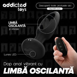 Home 76 Addicted Toys-Dop Anal cu Limbă Vibrantă și Telecomandă-10 Trepte