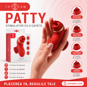 Intense High Tech-Patty Stimulator cu 4 Capete, Sucțiune