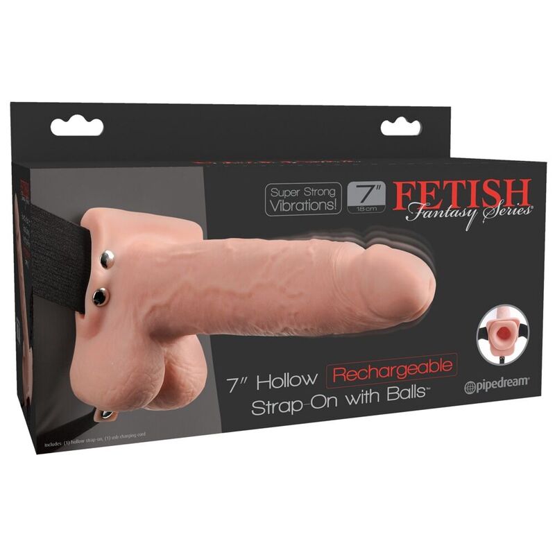 Fetish Fantasy Series – Strap-On Realist cu Vibrații și Testicule 17,8 cm — PIPEDREAMS · Strapon & Harness