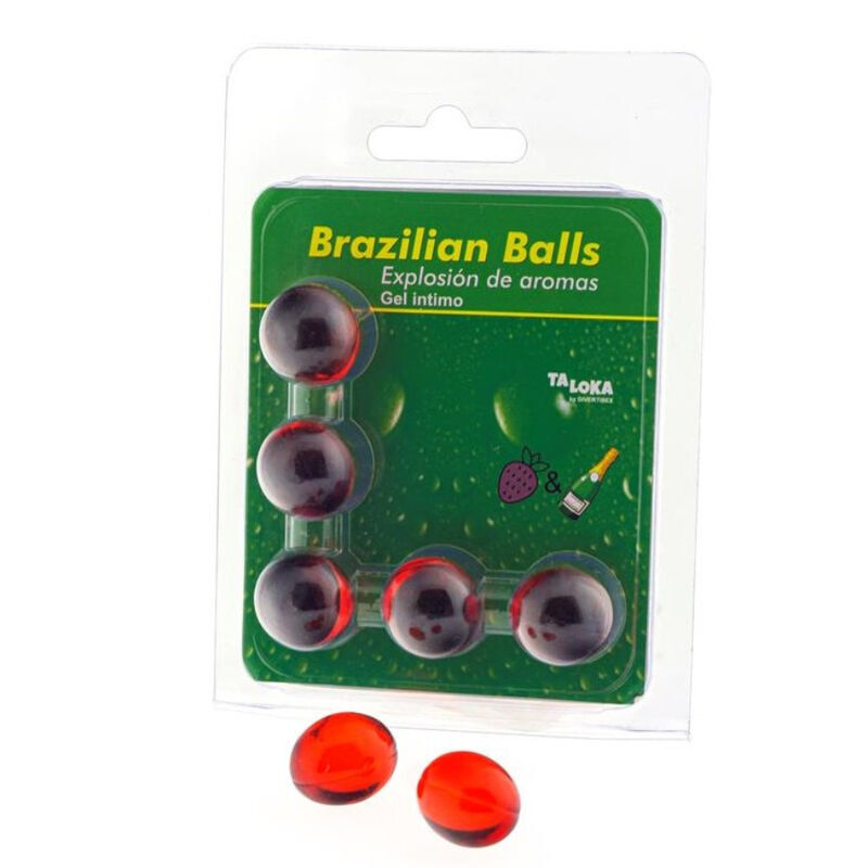Taloka-5 Brazilian Balls Gel Intim cu Aromă de Căpșuni și Șampanie — DIVERTY SEX · Lubrifiant