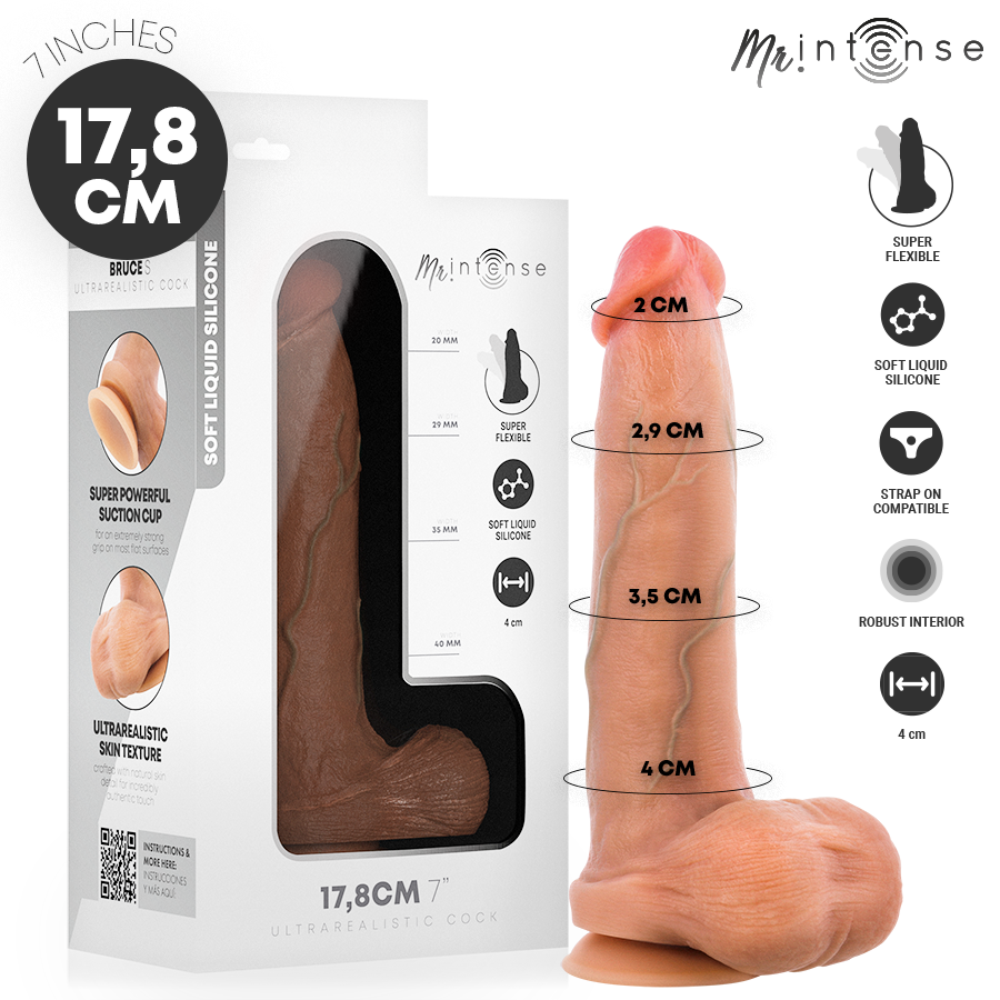 MR INTENSE - BRUCE S SILICONE DILDO WITH TESTICLES 17.8 CM -Ø- 4 CM — MR. INTENSE · Dildo & Stimulatoare