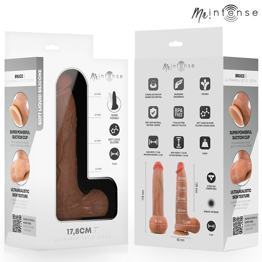 MR INTENSE - BRUCE S SILICONE DILDO WITH TESTICLES 17.8 CM -Ø- 4 CM — MR. INTENSE · Dildo & Stimulatoare (imaginea 8)