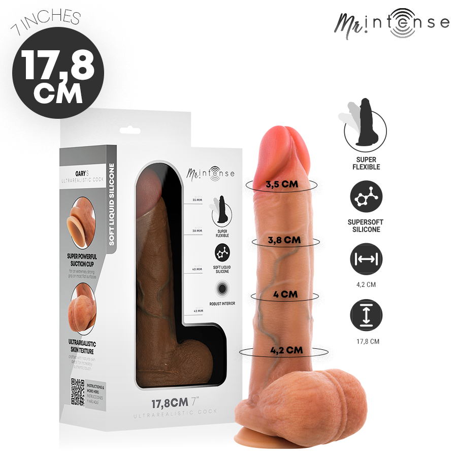MR INTENSE - GARY S ULTRA-REALISTIC SILICONE COCK WITH TESTICLES 17.8 CM -Ø- 4.2 CM — MR. INTENSE · Dildo & Stimulatoare