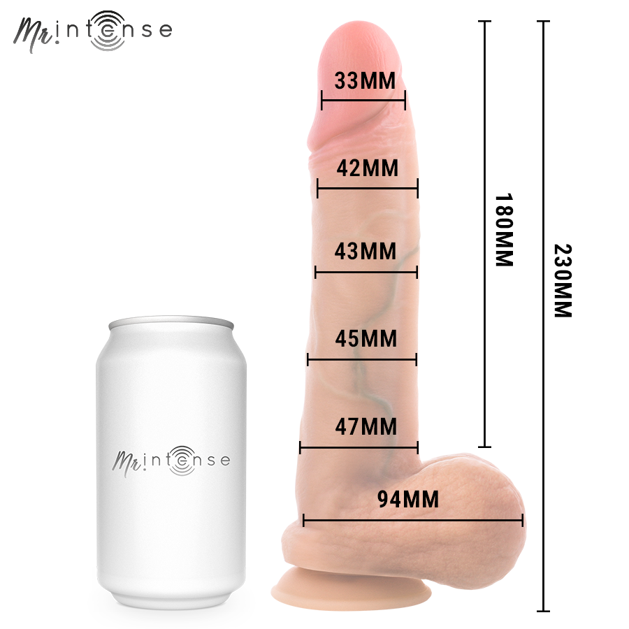 MR INTENSE - GARY L ULTRA-REALISTIC SILICONE COCK WITH TESTICLES 23 CM - Ø- 4.7 CM — MR. INTENSE · Dildo & Stimulatoare (imaginea 6)
