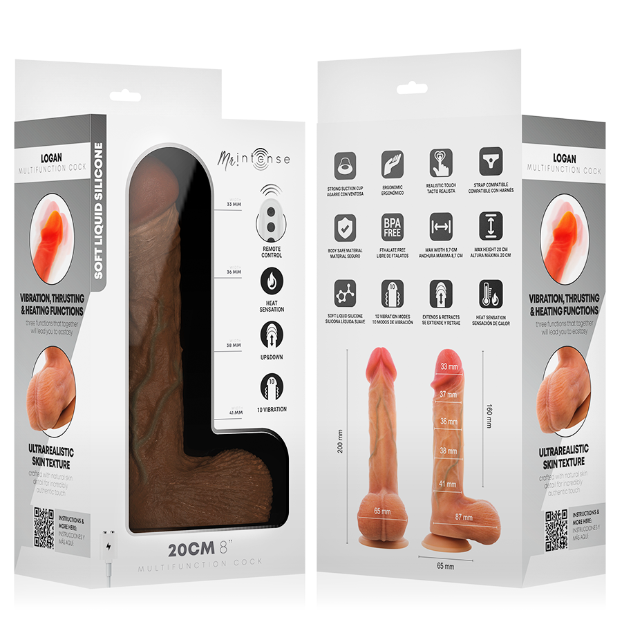 Mr Intense-Logan Dildo Vibrator cu Încălzire și Telecomandă 10 MR INTENSE - LOGAN VIBRATOR DILDO SILICONE WITH HEAT EFFECT AND REMOTE CONTROL 20 CM -Ø- 4,1 CM — MR. INTENSE · Vibratoare (imaginea 10)