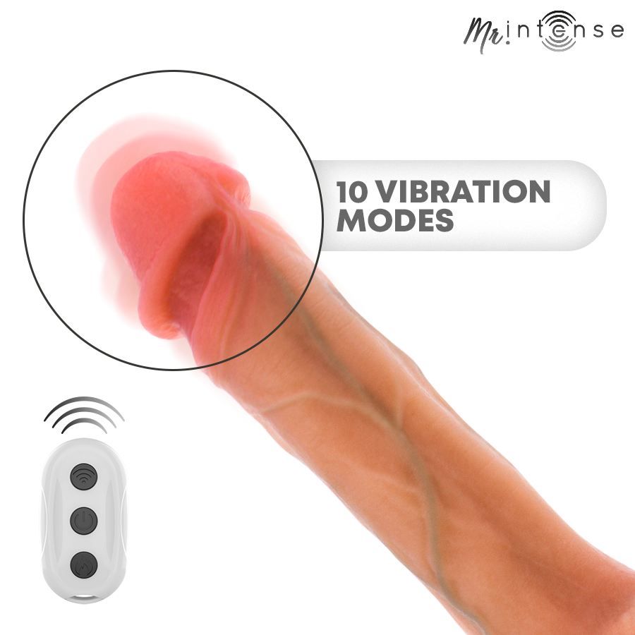 MR INTENSE - BRADLEY SILICONE VIBRATING DILDO WITH HEAT EFFECT AND REMOTE CONTROL 21 CM -Ø- 4.2 CM — MR. INTENSE · Vibratoare (imaginea 6)