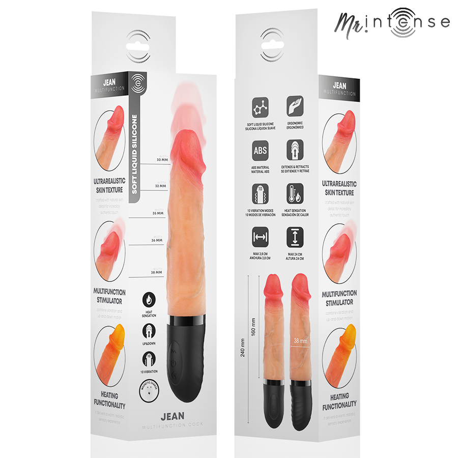 MR INTENSE - JEAN UP&DOWN VIBRATOR SILICONE WITH HEAT EFFECT 24 CM -Ø- 3.8 CM — MR. INTENSE · Vibratoare (imaginea 3)