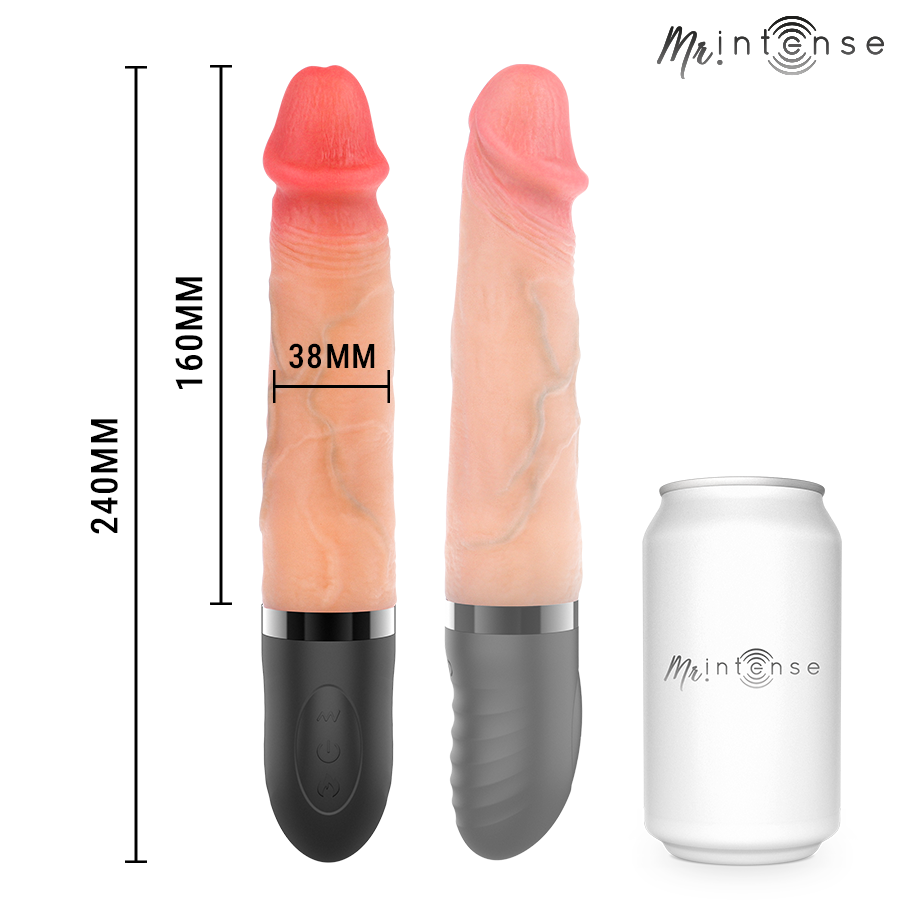 MR INTENSE - JEAN UP&DOWN VIBRATOR SILICONE WITH HEAT EFFECT 24 CM -Ø- 3.8 CM — MR. INTENSE · Vibratoare (imaginea 2)