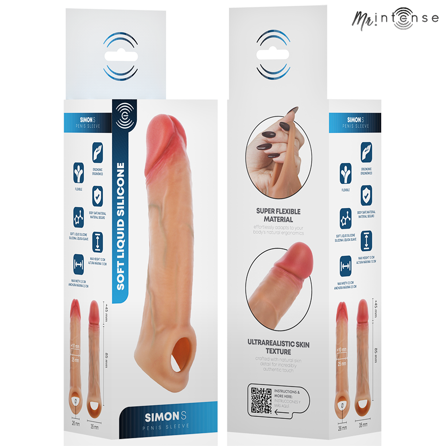 Mr Intense-Simon S Manșon pentru Penis din Silicon 13 cm 6 MR INTENSE - SIMON S SILICONE PENIS COVER 13 CM -Ø- 4 CM — MR. INTENSE · Inele & Mansoane Penis (imaginea 6)