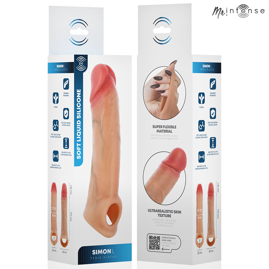 MR INTENSE - SIMON L SILICONE PENIS COVER 16 CM -Ø- 4.5 CM — MR. INTENSE · Inele & Mansoane Penis (imaginea 4)