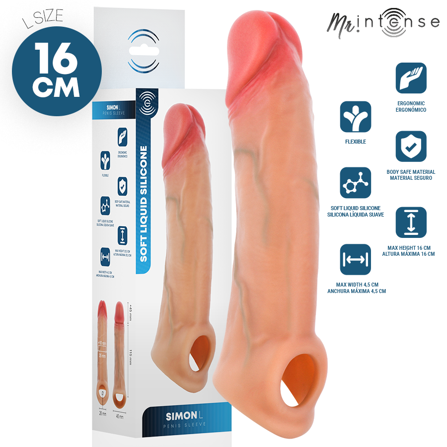 Mr Intense-Simon L Manșon pentru Penis din Silicon 16 cm 61 Mr Intense-Simon L Manșon pentru Penis din Silicon 16 cm