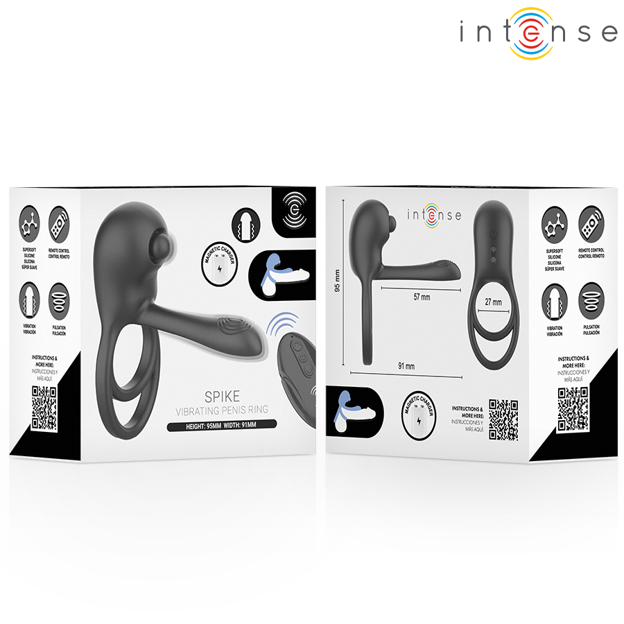 INTENSE - SPIKE REMOTE CONTROL VIBRATING PENIS RING · Inele & Mansoane Penis (imaginea 6)